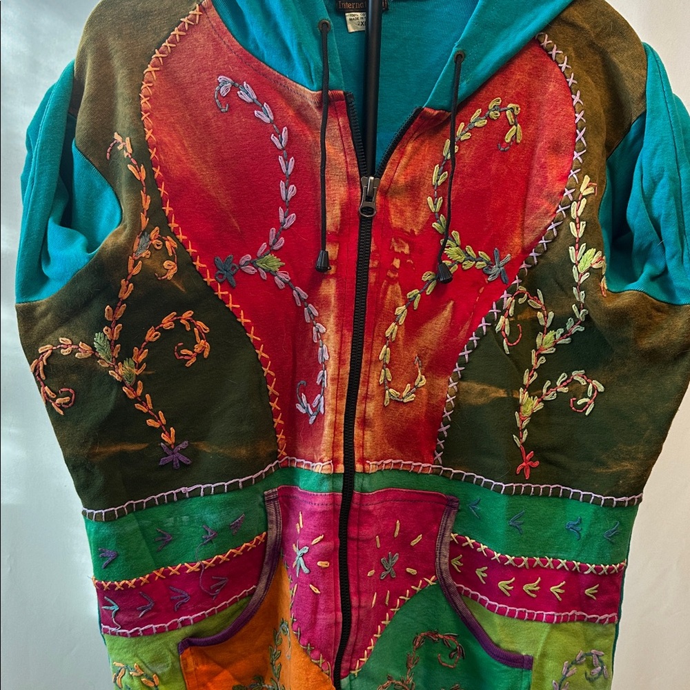 Rising International Multicolor Patchwork Jacket - image 4